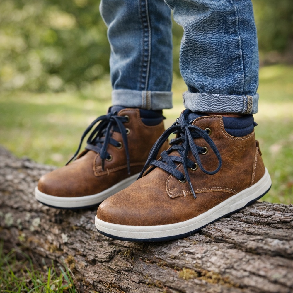EDDIE BAUER Kingston Brown Lace Up Boots | Boys Size 2